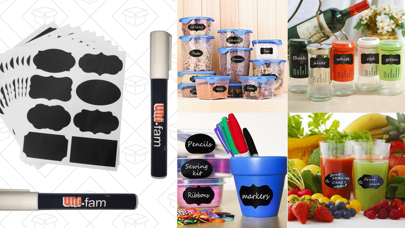 80 Chalkboard Stickers + Two Erasable Markers, $7 with code MVC8LU5X